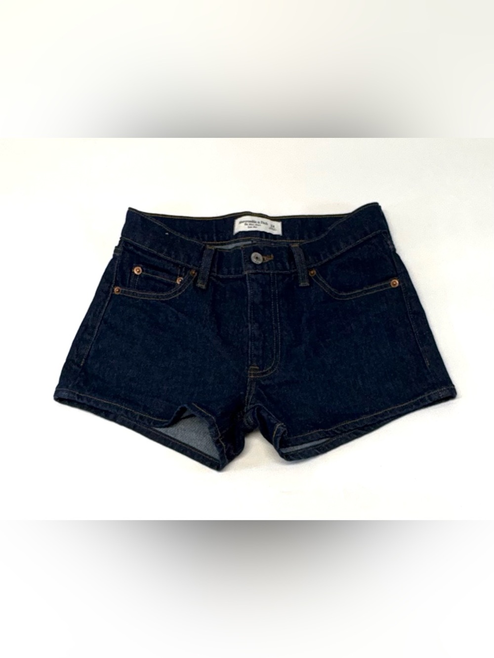 Abercrombie & Fitch Low Rise Mini Denim Shorts Dark Wash EUC - Size 24